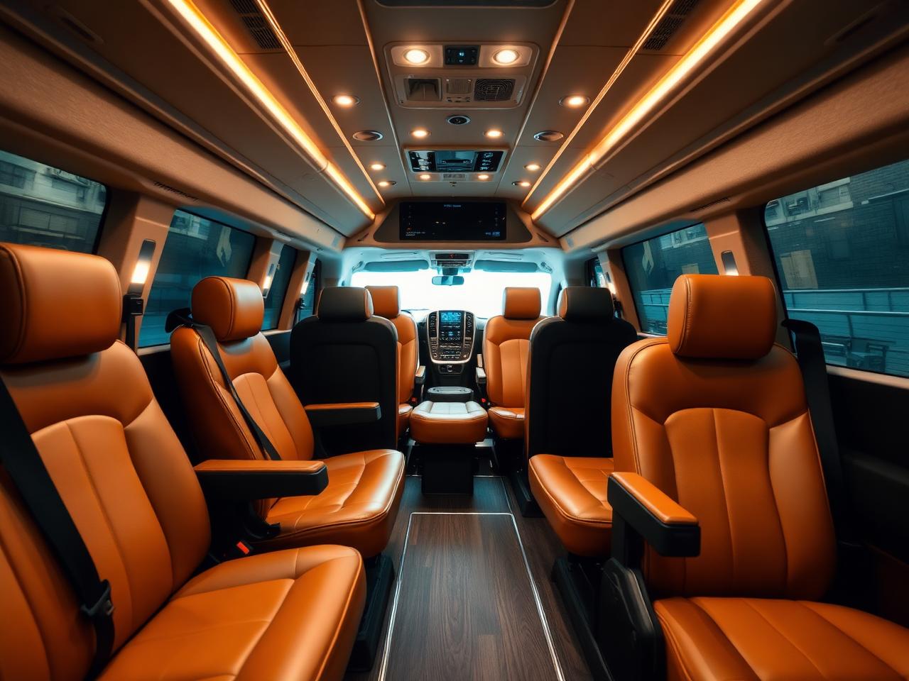 Premium interior of shuttle vehicle